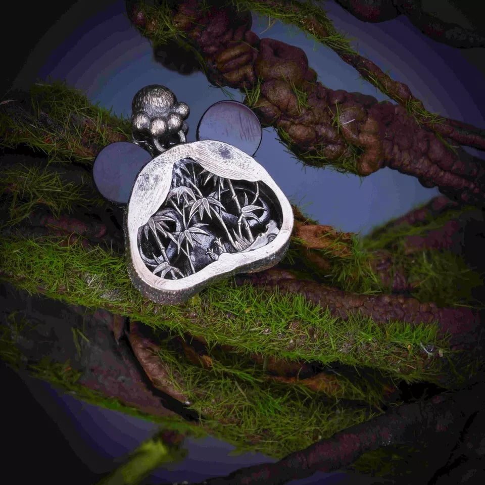 Panda Bear Pendant. Gifts for Him/Her. Handmade Necklace. Silver Pendant.