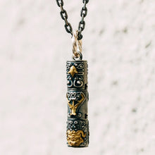 Load image into Gallery viewer, Totem pole Pendant. 925 silver necklace. Handmade necklace, Gifts for him.