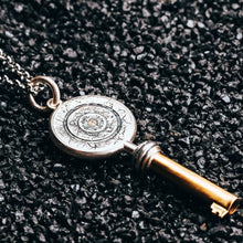 Load image into Gallery viewer, Keys to Mars Pendant, Handmade Sterling Silver&amp;Brass Necklace, Gift for him.