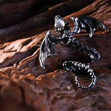 Load image into Gallery viewer, Silver Snake Ring. Cool Gift for Him. Sterling Silver Skeleton Ring.