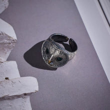Load image into Gallery viewer, Owl Ring. Gift for Him. Handmade Ring For Men. 925 Silver Ring. Animal Ring.