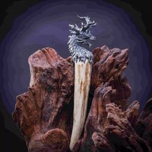 Load image into Gallery viewer, Dragon Head Pendant. Sterling Silver Necklace. Mythical Beast Pendant For Men.