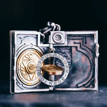 Load image into Gallery viewer, Magical Book Pendant, Locket Necklace, Sterling Silver &amp; Brass, Gifts for Him.