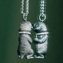 Load image into Gallery viewer, Sea Otter Pendant. 925 silver necklace. Animal Pendant. Handmade necklace.