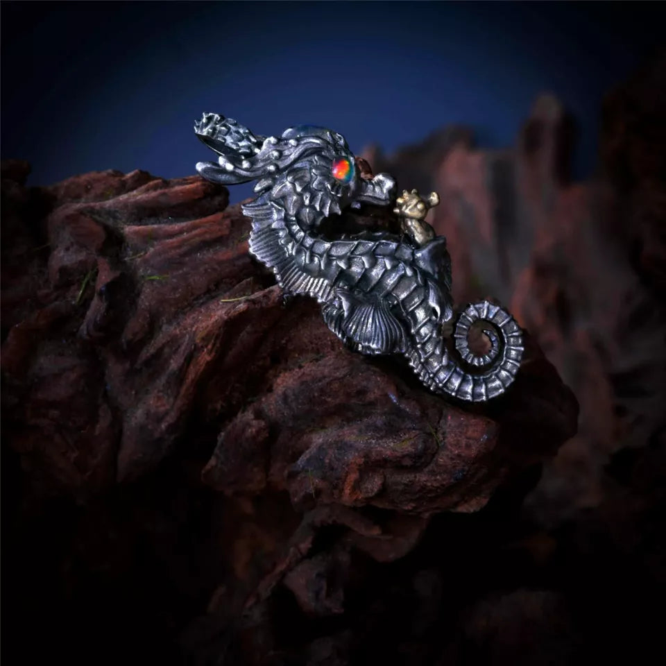 Seahorse Pendant. Gift for Him/Her. Handmade Silver Necklace. Unique Jewelry.