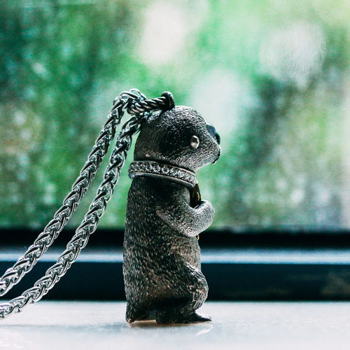 Sea Otter Pendant. 925 silver necklace. Animal Pendant. Handmade necklace.