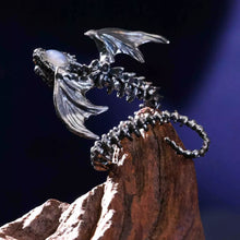 Load image into Gallery viewer, Silver Snake Ring. Cool Gift for Him. Sterling Silver Skeleton Ring.