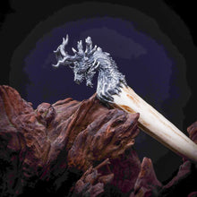Load image into Gallery viewer, Dragon Head Pendant. Sterling Silver Necklace. Mythical Beast Pendant For Men.