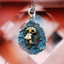 Load image into Gallery viewer, Sterling Silver Platypus Fossil Pendant, Duck Charm, Handmade Necklace.