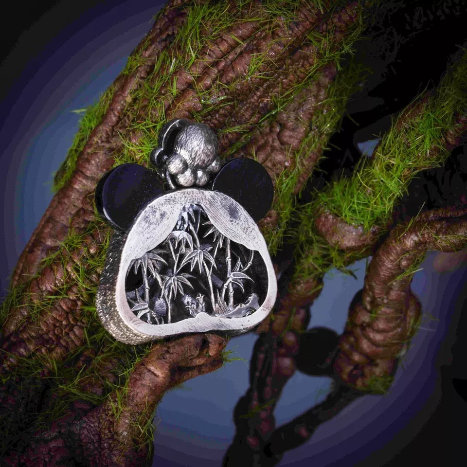 Panda Bear Pendant. Gifts for Him/Her. Handmade Necklace. Silver Pendant.