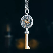 Load image into Gallery viewer, Keys to Mars Pendant, Handmade Sterling Silver&amp;Brass Necklace, Gift for him.