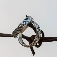 Load image into Gallery viewer, Sterling Silver Couple Rings, Handmade Couple Ring Set, Sun Moon Promise Band.