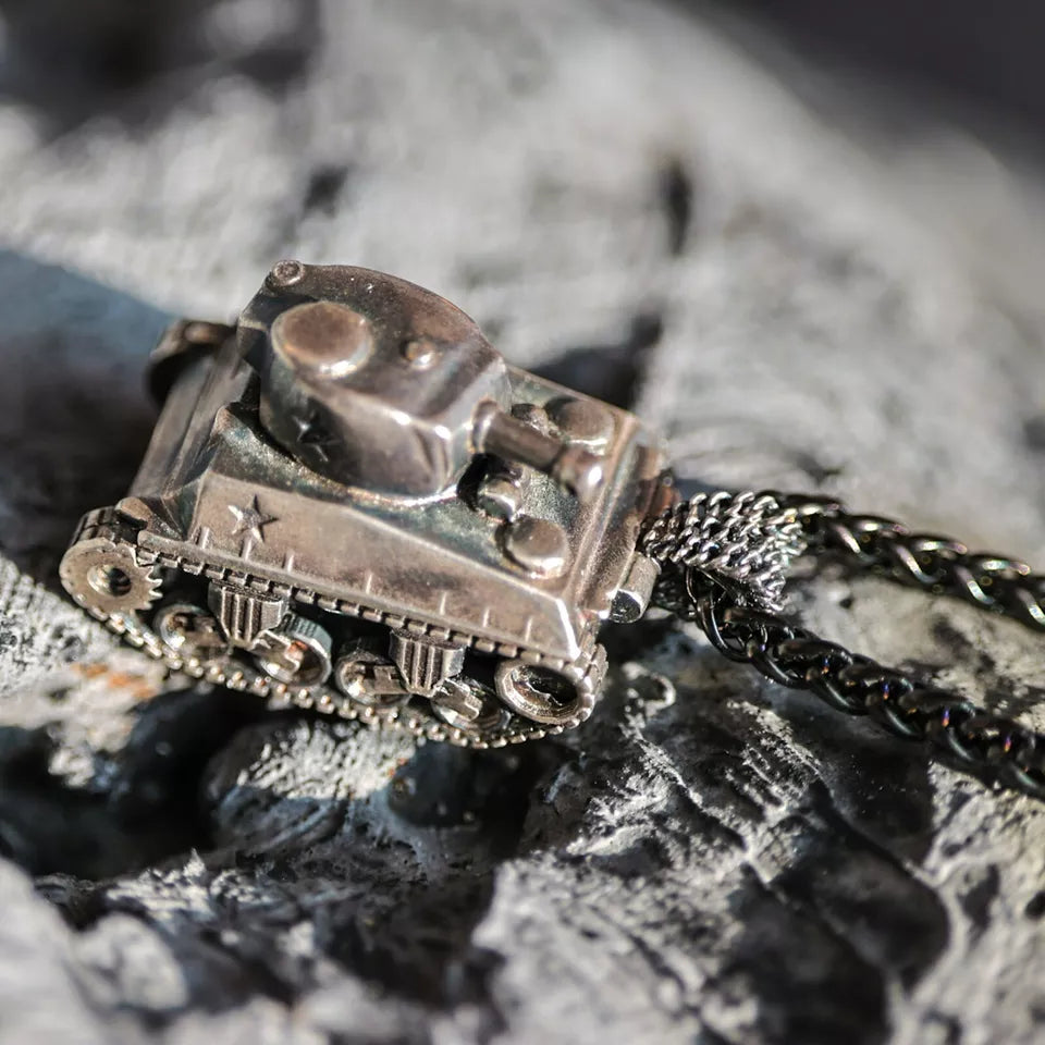 US M4 Sherman Tank Pendant. Cool Gift for Him. M4 Medium Tank Model Necklace.