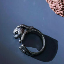 Load image into Gallery viewer, Rabbit Ring. Cute Gift for Her. Sterling Silver Ring. Handmade Jewelry.
