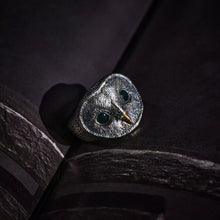 Load image into Gallery viewer, Owl Ring. Gift for Him. Handmade Ring For Men. 925 Silver Ring. Animal Ring.