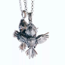 Load image into Gallery viewer, 925Silver Necklace. Raven Pendant. Handmade Necklace, Unique Jewelry. Bird Charm