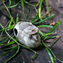 Load image into Gallery viewer, Reptile Animal Pendant. Hatched Snake Pendant. Sterling Silver Egg Necklace.