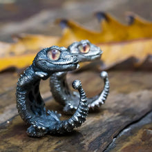 Load image into Gallery viewer, Wild Animal Ring. Smooth Knob-tailed Gecko Ring. Sterling Silver Ring.