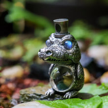 Load image into Gallery viewer, Silver Crocodile Pendant. Gift for Him. Handmade Necklace. Wild Animal Jewelry.