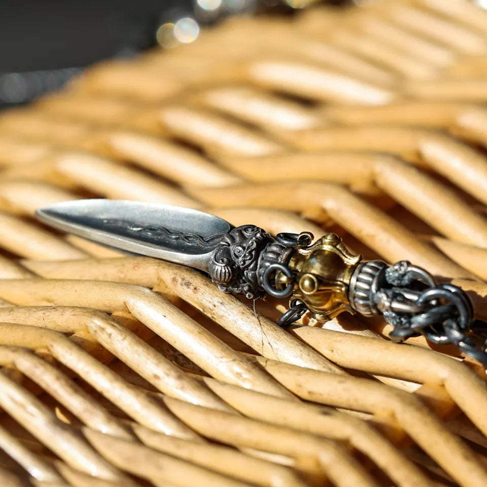 Sacred Instrument Pendant. Gift for Him. Handmade Necklace. Fidget Item.