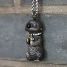 Load image into Gallery viewer, Sea Otter Pendant. 925 silver necklace. Animal Pendant. Handmade necklace.