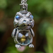 Load image into Gallery viewer, Silver Crocodile Pendant. Gift for Him. Handmade Necklace. Wild Animal Jewelry.