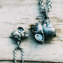 Load image into Gallery viewer, Pig Pendant. 925 Silver Handmade Necklace, Unique Jewelry. Gift for her/him