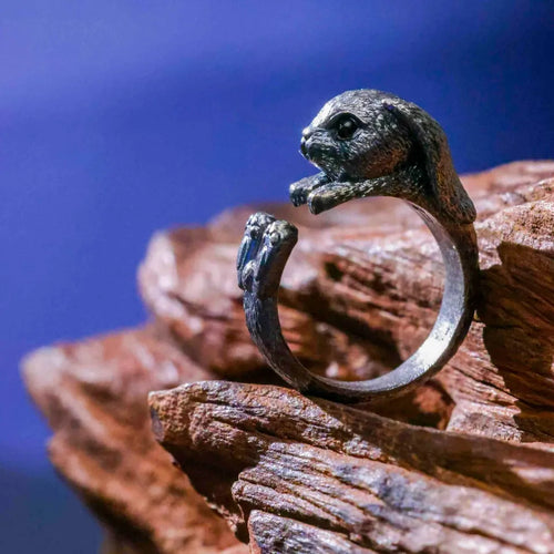 Rabbit Ring. Cute Gift for Her. Sterling Silver Ring. Handmade Jewelry.