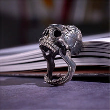 Load image into Gallery viewer, Skeleton Ring. Gifts for Him. Handmade Brain Ring. Unique Jewelry.