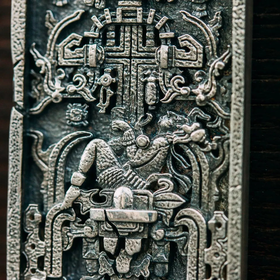 Mayan rocket Pendant. 925 silver necklace. Handmade necklace, Gifts for him.