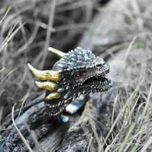 Load image into Gallery viewer, Mythical Beast Ring, Unique Jewelry, Handmade Dragon Ring. Silver&amp;18K Gold Ring.