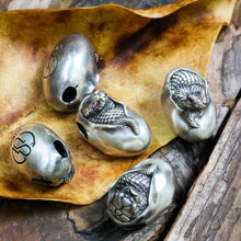 Load image into Gallery viewer, Reptile Animal Pendant. Hatched Snake Pendant. Sterling Silver Egg Necklace.