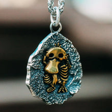 Load image into Gallery viewer, Sterling Silver Platypus Fossil Pendant, Duck Charm, Handmade Necklace.