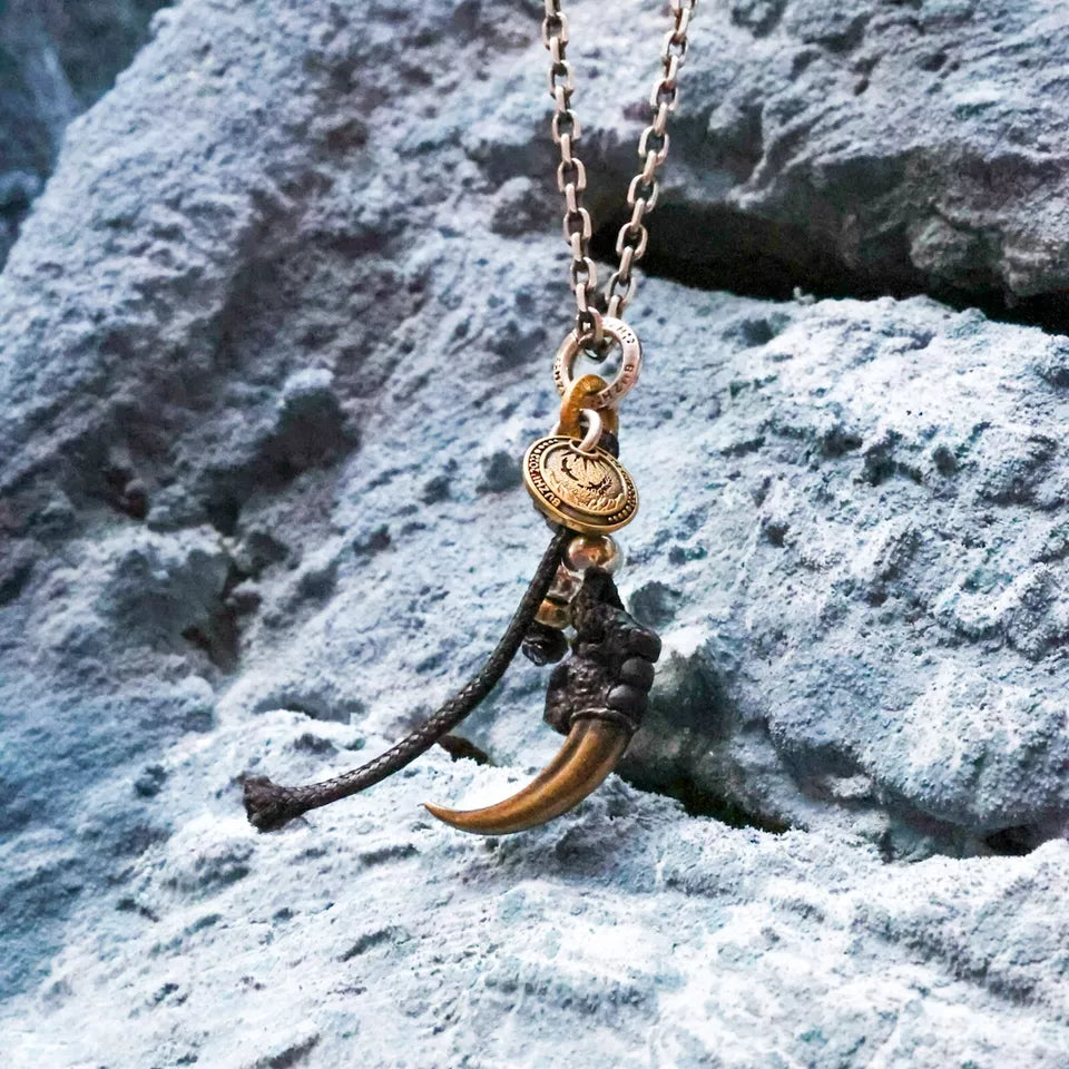 Eagle's talon Pendant. Sterling Silver Necklace. Handmade Pendant. Gift For Him.