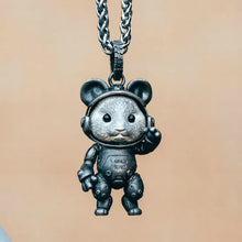 Load image into Gallery viewer, Sterling Silver Hamster Astronaut Pendant, s925 Silver Spacemen Charm