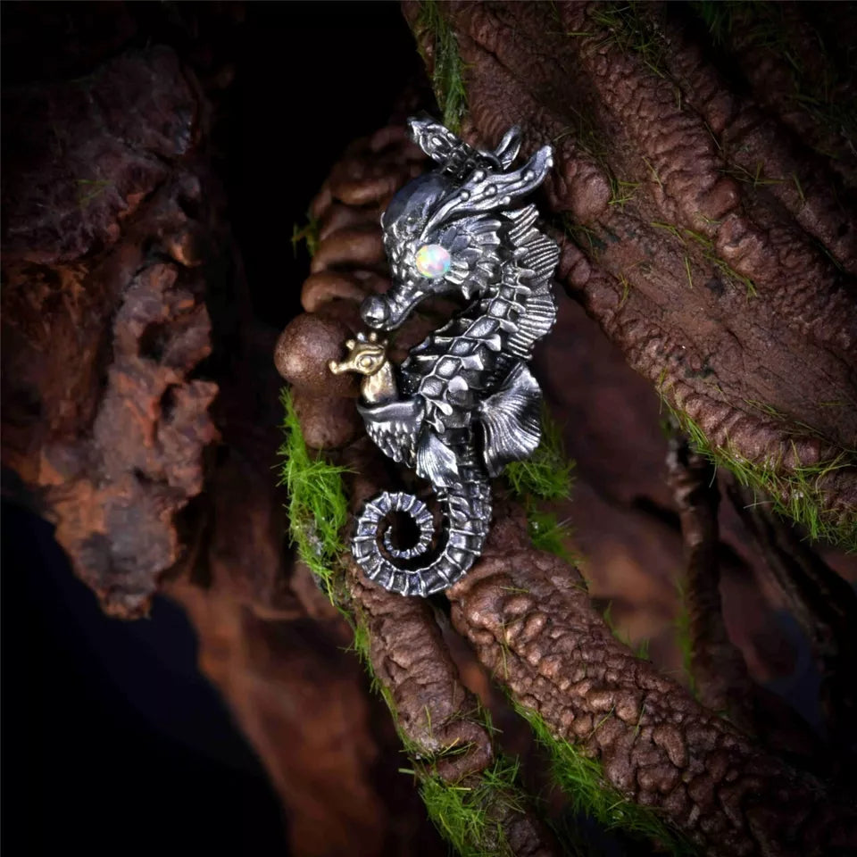 Seahorse Pendant. Gift for Him/Her. Handmade Silver Necklace. Unique Jewelry.