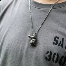 Load image into Gallery viewer, Silver Crocodile Pendant. Gift for Him. Handmade Necklace. Wild Animal Jewelry.