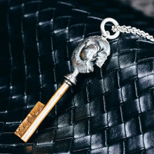 Load image into Gallery viewer, 925Silver Key Pendant, Handmade Sterling Silver Skull Necklace, Gift for him.