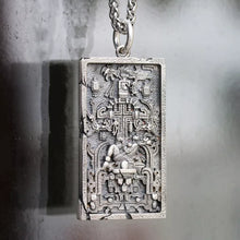 Load image into Gallery viewer, Mayan rocket Pendant. 925 silver necklace. Handmade necklace, Gifts for him.