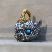 Load image into Gallery viewer, Mythical Beast Pendant. Gift for Him. Handmade Necklace. Sterling Silver Pendant