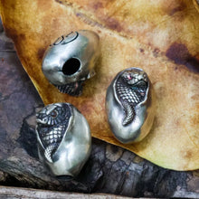 Load image into Gallery viewer, Reptile Animal Pendant. Hatched Snake Pendant. Sterling Silver Egg Necklace.