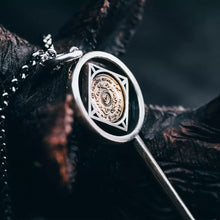 Load image into Gallery viewer, 925Silver Key Pendant, Handmade Sterling Silver&amp;Brass Necklace, Gift for him.