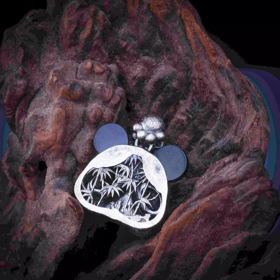 Panda Bear Pendant. Gifts for Him/Her. Handmade Necklace. Silver Pendant.