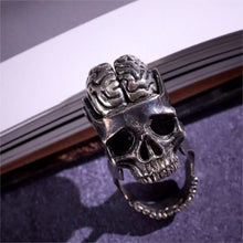 Load image into Gallery viewer, Skeleton Ring. Gifts for Him. Handmade Brain Ring. Unique Jewelry.