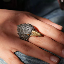 Load image into Gallery viewer, Mythical Wild Animal Ring. Sterling Silver Ring. Handmade Jewelry. Gift For Him.