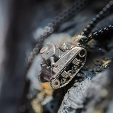 Load image into Gallery viewer, US M4 Sherman Tank Pendant. Cool Gift for Him. M4 Medium Tank Model Necklace.