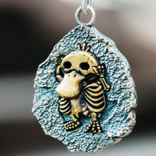 Load image into Gallery viewer, Sterling Silver Platypus Fossil Pendant, Duck Charm, Handmade Necklace.