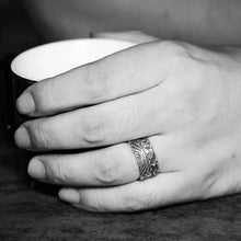 Load image into Gallery viewer, Sterling Silver Couple Rings, Handmade Couple Ring Set, Sun Moon Promise Band.