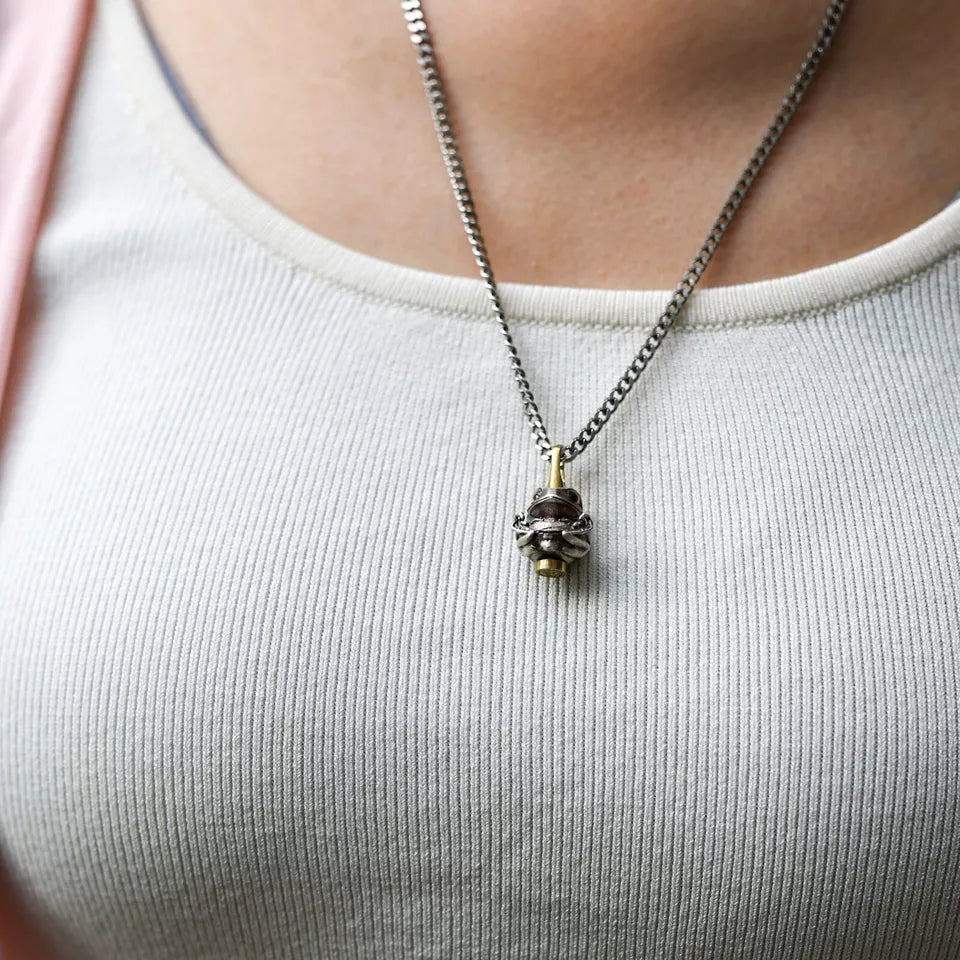 Tiny Frog Pendant. Gifts for Her/Him. Handmade Necklace. Sterling Silver Pendant