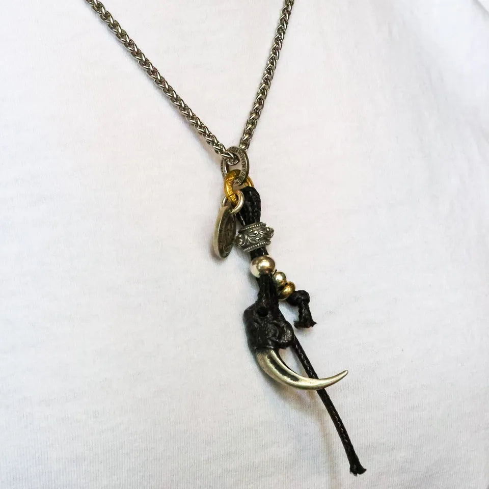 Eagle's talon Pendant. Sterling Silver Necklace. Handmade Pendant. Gift For Him.
